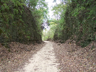 another view of the path cutting through the rock